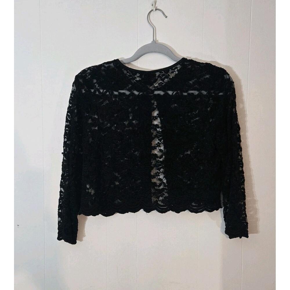 Black Lace Cropped Cardigan Soft Magical Dark Whimsigoth Wedding